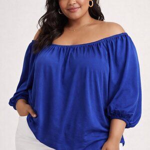 Nordstrom Cobalt Blue Peasant Blouse XXL